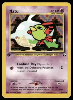 Pokemon Cards Natu 59/75 1ST EDITION Neo Discovery Common LP - Image 1