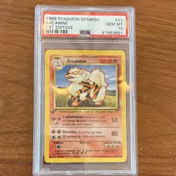 Pokemon WOTC Base Set Arcanine 1st Edition #23/102 PSA 10 Spanish 1999 - Image 1