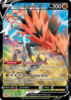 Galarian Zapdos V - TG19/TG30 - Astral Radiance - NM - Pokemon - Read Desc. - Image 1