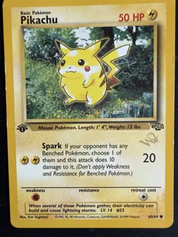 Pokemon TCG Pikachu Jungle 60/64 1st Edition Gold W Stamp Promo LP - Image 1