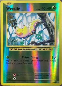 Weedle Reverse Holo - 5/108 - XY Evolutions Pokemon 2016 - Image 1