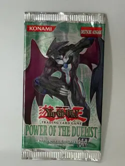 Yu-Gi-Oh! Power Of The Duelist Booster Pack Wrapper Deutsch GEOFFNET! LEER! - Image 1