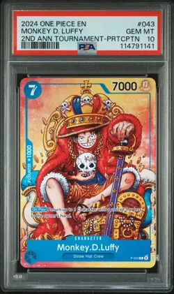 PSA 10 2024 One Piece Promos #043 Monkey D. Luffy 2nd Annual Tournament-PRTCPTN - Image 1