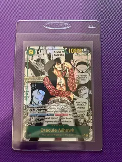 One Piece OP14-119 Dracule Mihawk Manga - The Azure Sea’s Seven English - MINTY! - Image 1