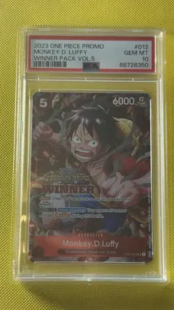 2023 ONE PIECE PROMOS #012 MONKEY D. LUFFY WINNER PACK VOL.5 PSA 10 GEM MINT - Image 1