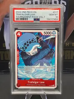 2024 One Piece English #017 Trafalgar Law Tournament Pack Vol. 7 PSA 10 GEM MT - Image 1