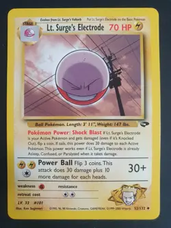 Lt. Surge's Electrode 52/132 - Gym Challenge Set - Pokemon Card - Lightly Played - Image 1