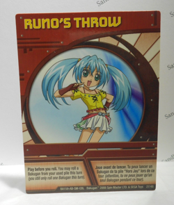 Bakugan Card - Runo's Throw - Red Ability Card - BA159 - 27/48 - 2008 - Image 1
