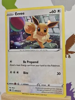 Eevee SWSH212 HD Swirls Holo Sword Shield Cosmos Black Star Promo Card - Image 2
