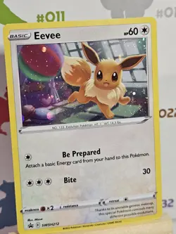 Eevee SWSH212 HD Swirls Holo Sword Shield Cosmos Black Star Promo Card - Image 3