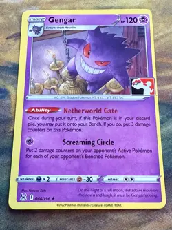 Pokemon TCG Gengar Non-Holo Card 066/196 Play! Prize Pack Stamped Lost Origin - Image 1