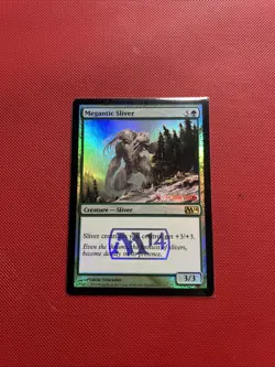 Magic the Gathering M14 Prerelease Promo Megantic Sliver Foil Card - Image 1