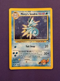 Pokemon TCG Misty's Seadra Holo Rare Gym Heroes Prerelease Card - Image 1