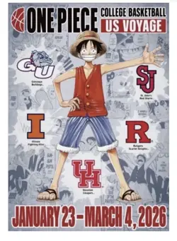 🔥🏀One Piece Monkey.D.Luffy US College Basketball Promo Card PRESALE 1/23 🏀🔥 - Image 2