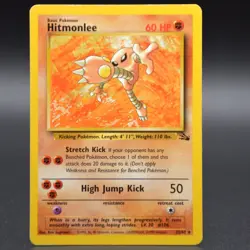 Hitmonlee 22/62 Pokemon TCG Fossil Unlimited WOTC Vintage Card English 1999 MP - Image 1