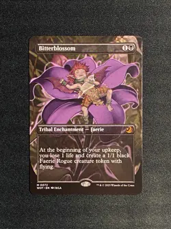 Bitterblossom Borderless Anime M 0072 Wilds Of Eldraine WOT MTG NM - Image 1