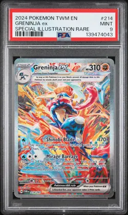 2024 POKEMON TWM EN-TWILIGHT MASQUERADE #214 GRENINJA EX PSA 9 - Image 1