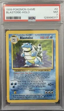 1999 POKEMON BASE SET UNLIMITED #2 BLASTOISE-HOLO PSA 7 - Image 1