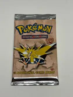 1999 Pokemon Fossil 1st Edition Zapdos Artwork Booster Pack 20.68 Grams - Image 4