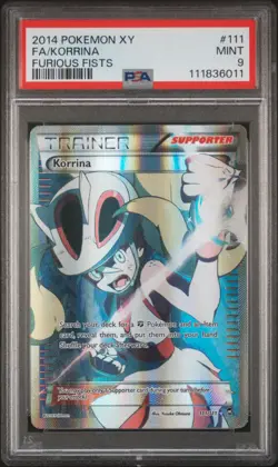 2014 POKEMON XY FURIOUS FISTS #111 FULL ART/KORRINA PSA 9 - Image 1