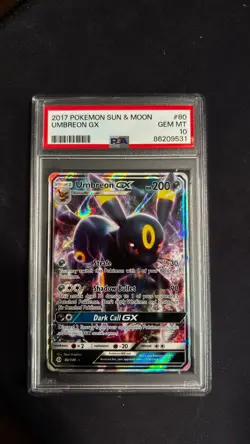 Umbreon GX PSA 10 Ultra Rare Full Art Pokemon Sun And Moon Base Set 80/149 - Image 1