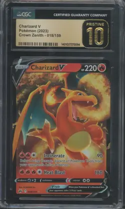 Pokemon TCG Charizard V 018/159 Crown Zenith Ultra CGC 10 Pristine - Image 1