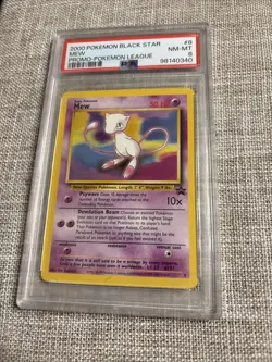 2000 POKEMON PROMO BLACK STAR POKEMON LEAGUE #8 MEW PSA 8 - Image 1
