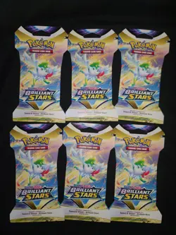 Pokemon TCG Brilliant Stars Sleeved Booster Packs Lot Of 6 - Image 1