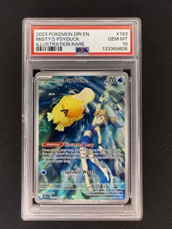 2025 POKEMON DRI EN-DESTINED RIVALS ILLUSTRATION RARE MISTY'S PSYDUCK PSA 10 - Image 1