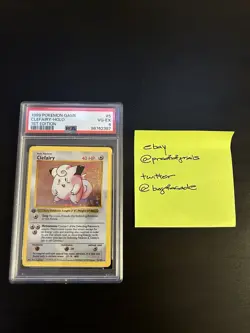 Pokemon TCG Clefairy 005/102 Base Set (Shadowless) Holo 1st Edition PSA 4 VG-EX - Image 1