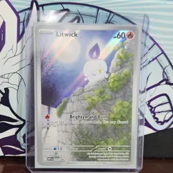 Pokemon TCG Litwick 101/086 Sv: White Flare Holo Illustration Rare Basic 60 HP - Image 1