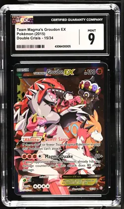 CGC 9 Team Magma's Groudon EX 2015 Double Crisis 15/34 Holo Pokemon #15 - Image 1