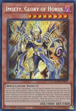 Imsety, Glory of HorusSecret Rare - 1st Edition - AGOV-EN011 - Age of Overlor... - Image 1