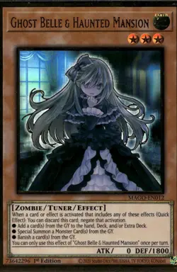 Ghost Belle & And Haunted Mansion OG Art 1st ED Gold Rare MAGO-EN012 Yu-Gi-Oh! - Image 1