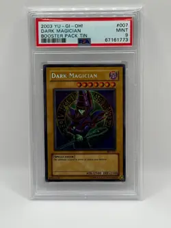 2003 Yu-Gi-Oh! Collector's Tin Dark Magician BPT-007 Secret Rare PSA 9 MINT - Image 1
