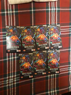 One Piece OP-06 Wings Of The Captain Blister Pack Sleeved Booster Pack Lot Of 7 - Image 1