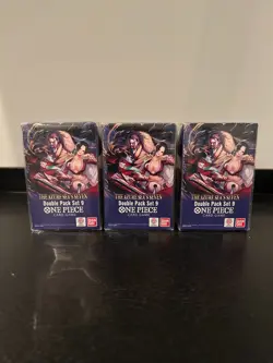 Lot of 3 - ONE PIECE TCG Double Pack Set 9 Azure Sea's Seven FACTORY SEALED NEW - Image 1