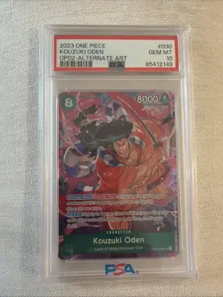 2023 One Piece Paramount War Alt Art Kozuki Oden #OP02-030 PSA 10 GEM MINT - Image 1