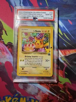Pokemon CelebrationsBirthday Pikachu Card 24/53 Classic Collection, PSA 10 - Image 1