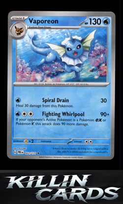 Vaporeon (Poke Ball Pattern) 022/131 Pokemon Rare SV: Prismatic Evolutions Card - Image 1