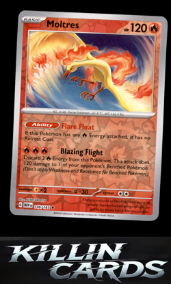 Reverse Holofoil Moltres 146/165 Pokemon Rare SV: Scarlet & Violet 151 Card NM - Image 1