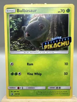 Detective Pikachu Bulbasaur Pokemon TCG Sun & Moon Promo Holo Card SM198 - Image 1