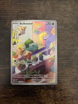 Pokemon TCG Bulbasaur Stellar Crown Illustration Rare Card 143/142 - Image 1