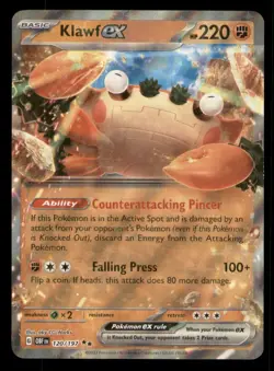 Klawf EX 120/197 S&V Obsidian Flames - Double Rare Half Art- Pokemon TCG Card NM - Image 1