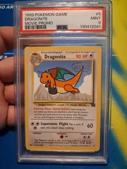 Pokemon TCG Dragonite Black Star Promo Card 1999 Pokemon: The First Movie Psa 9 - Image 1