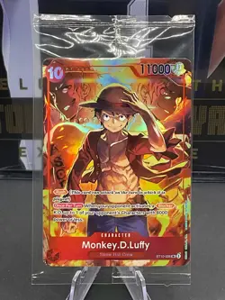 SEALED! Promo One Piece Card Treasure Booster Monkey.D.Luffy ST10-006 SR - Image 1