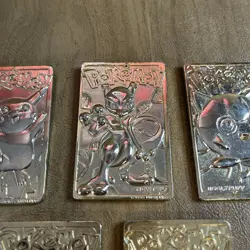 Set Of 5 23K Gold Plated Pokemon Cards Vintage 1999 Burger King - Image 3