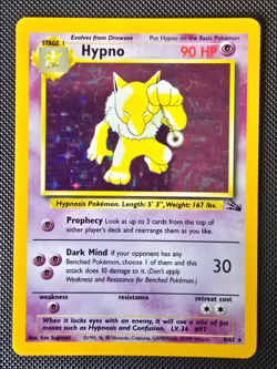 Pokemon WOTC Card - Hypno - Fossil Set - Holo Rare - 8/62 - NM-LP - Image 1