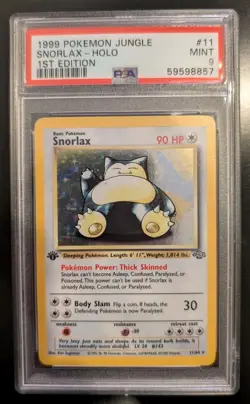 Pokemon PSA 9 MINT Snorlax 1st Edition Jungle 1999 Holo Rare WOTC Card 11/64 - Image 2