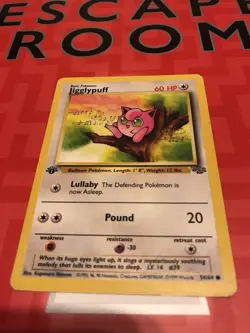 1st Edition - Pokemon TCG Card - Jigglypuff - 1999 - 54/64 Jungle WOTC - Image 1